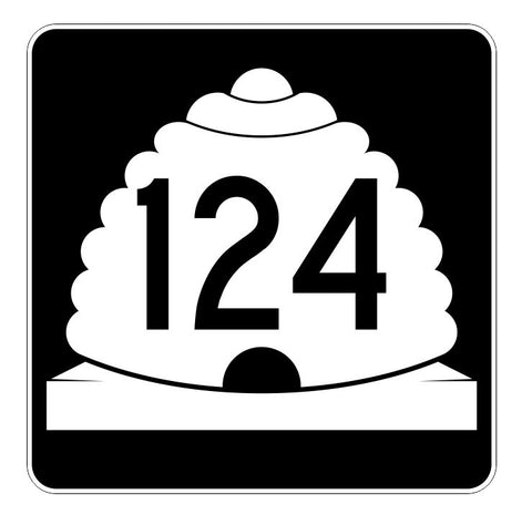 Utah State Highway 124 Sticker Decal R5449 Highway Route Sign