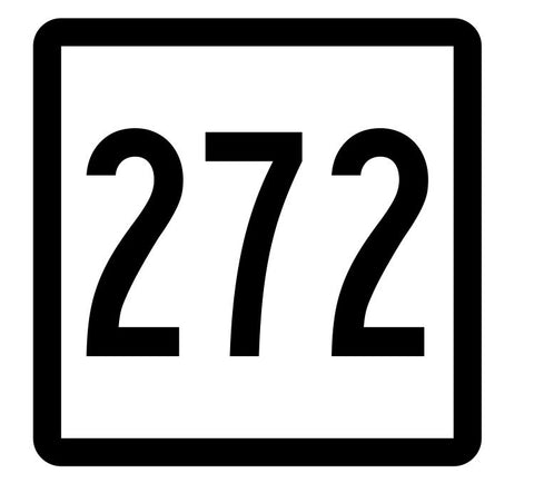 Connecticut State Route 272 Sticker Decal R5232 Highway Route Sign