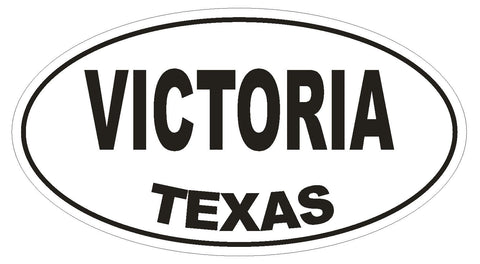 Victoria Texas Oval Bumper Sticker or Helmet Sticker D1406 Euro Oval - Winter Park Products