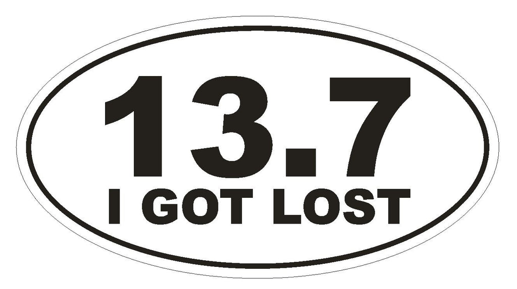 13.7 Oval Bumper Sticker or Helmet Sticker D445 Euro Oval 13.1 Marathon Runner - Winter Park Products
