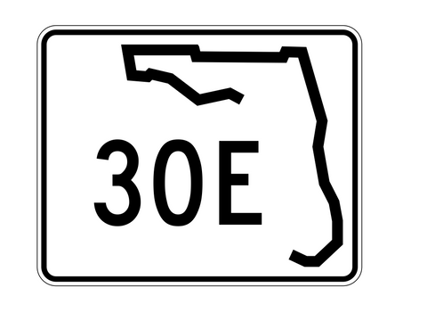 Florida State Road 30E Sticker Decal R1368 Highway Sign - Winter Park Products