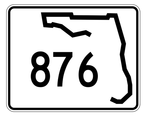 Florida State Road 876 Sticker Decal R1738 Highway Sign - Winter Park Products