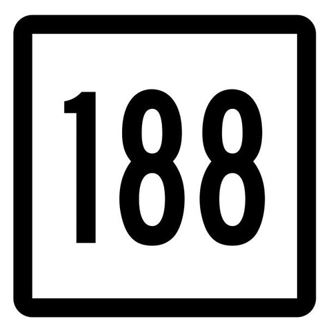 Connecticut State Highway 188 Sticker Decal R5198 Highway Route Sign