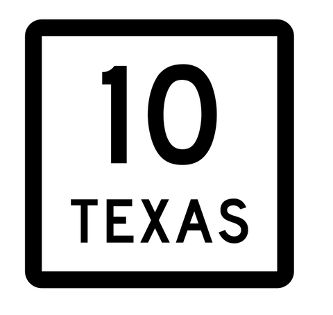 Texas State Highway 10 Sticker Decal R2264 Highway Sign - Winter Park Products