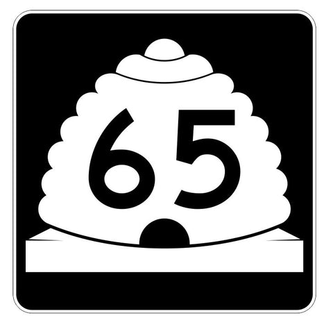 Utah State Highway 65 Sticker Decal R5401 Highway Route Sign