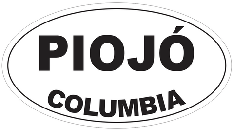 Piojo Columbia Oval Bumper Sticker or Helmet Sticker D4267