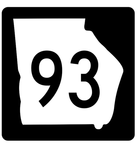 Georgia State Route 93 Sticker R3636 Highway Sign