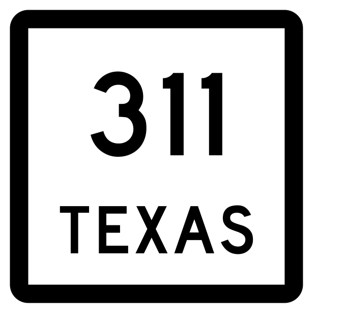 Texas State Highway 311 Sticker Decal R2606 Highway Sign