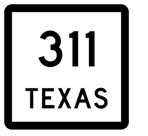Texas State Highway 311 Sticker Decal R2606 Highway Sign