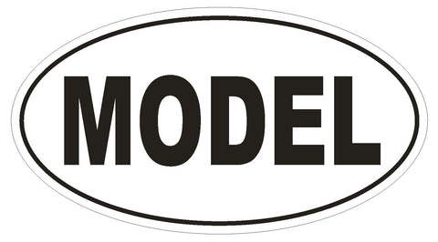 MODEL Oval Bumper Sticker or Helmet Sticker D1723 Euro Oval - Winter Park Products