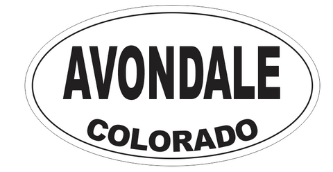 Avondale Colorado Oval Bumper Sticker D7152 Euro Oval