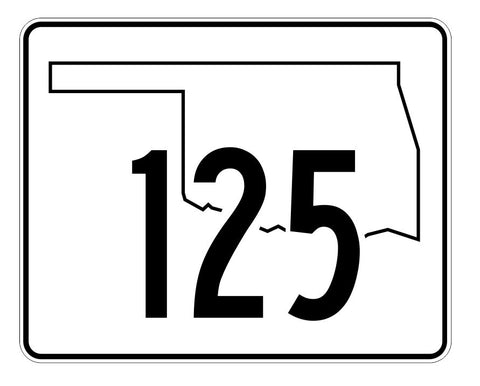 Oklahoma State Highway 125 Sticker Decal R5694 Highway Route Sign