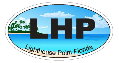 Lighthouse Point Oval Bumper Sticker or Helmet Sticker D3722 Decal Florida