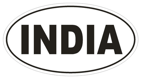 INDIA Oval Bumper Sticker or Helmet Sticker D2128 Country Euro oval - Winter Park Products