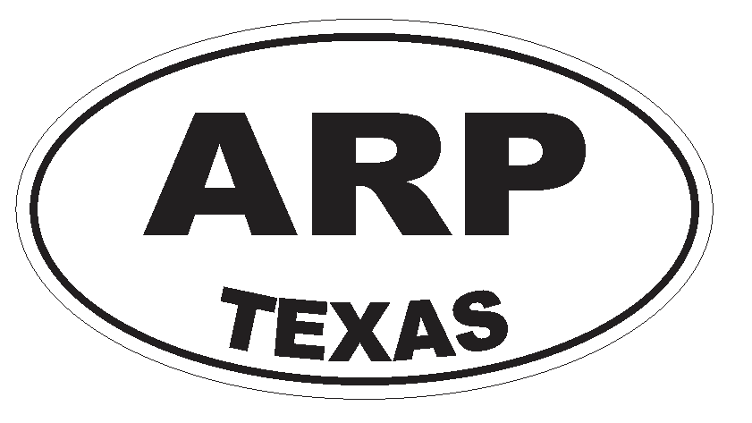 Arp Texas Oval Bumper Sticker or Helmet Sticker D3121 Euro Oval - Winter Park Products