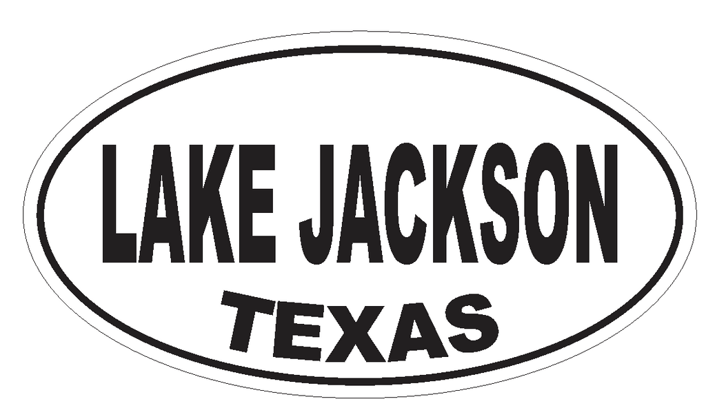 Lake Jackson Texas Oval Bumper Sticker or Helmet Sticker D3593 Euro Oval - Winter Park Products