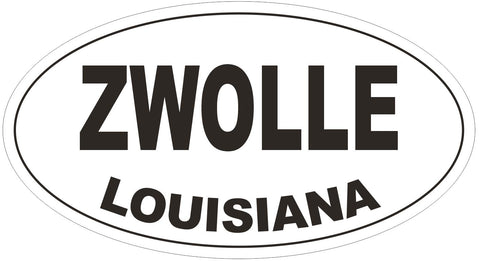 Zwolle Louisiana Oval Bumper Sticker or Helmet Sticker D3885