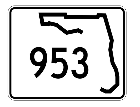 Florida State Road 953 Sticker Decal R1757 Highway Sign - Winter Park Products