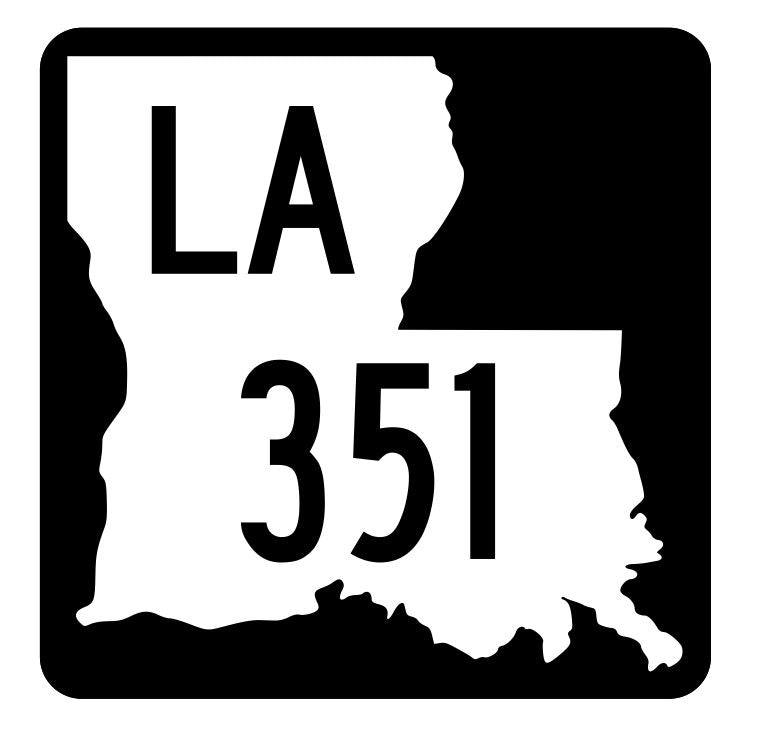 Louisiana State Highway 351 Sticker Decal R5922 Highway Route Sign