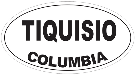 Tiquisio Columbia Oval Bumper Sticker or Helmet Sticker D4290