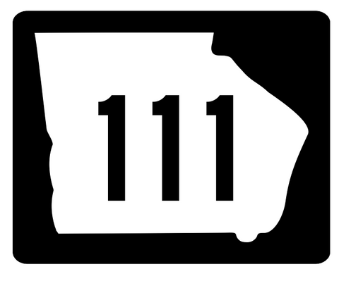 Georgia State Route 111 Sticker R3654 Highway Sign