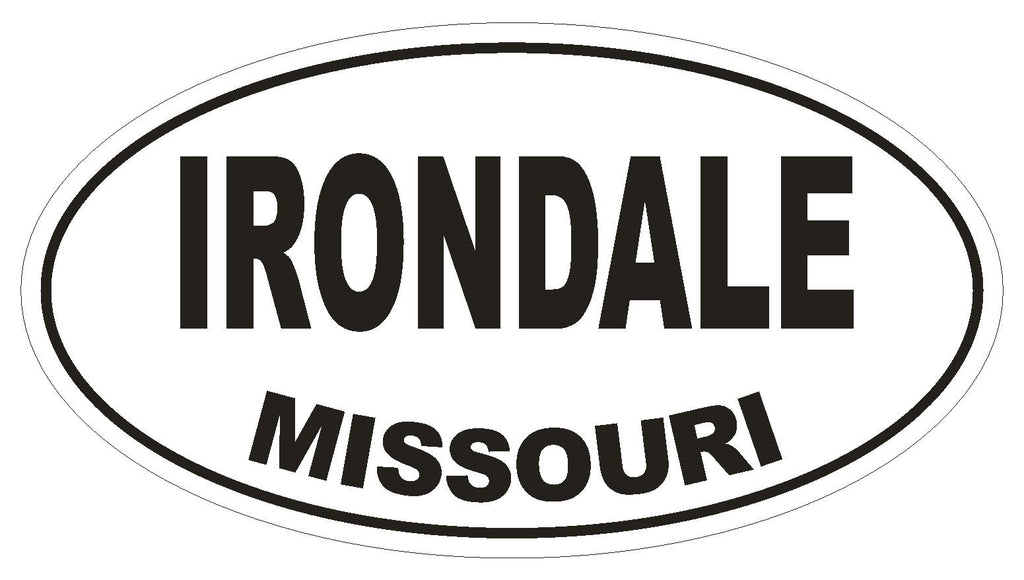 Irondale Missouri Oval Bumper Sticker or Helmet Sticker D1417 Euro Oval - Winter Park Products