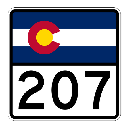 Colorado State Highway 207 Sticker Decal R2226 Highway Sign - Winter Park Products