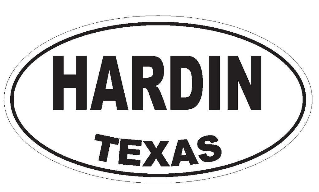 Hardin Texas Oval Bumper Sticker or Helmet Sticker D3476 Euro Oval - Winter Park Products