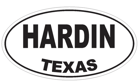 Hardin Texas Oval Bumper Sticker or Helmet Sticker D3476 Euro Oval - Winter Park Products