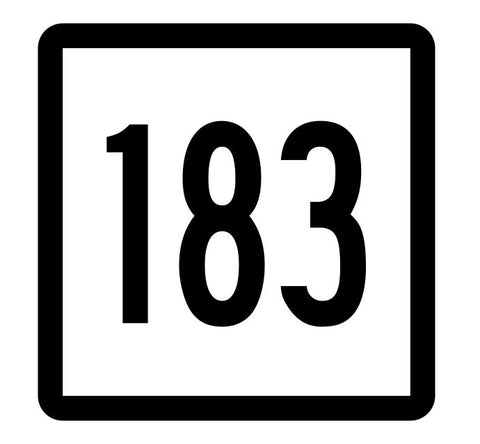 Connecticut State Highway 183 Sticker Decal R5193 Highway Route Sign
