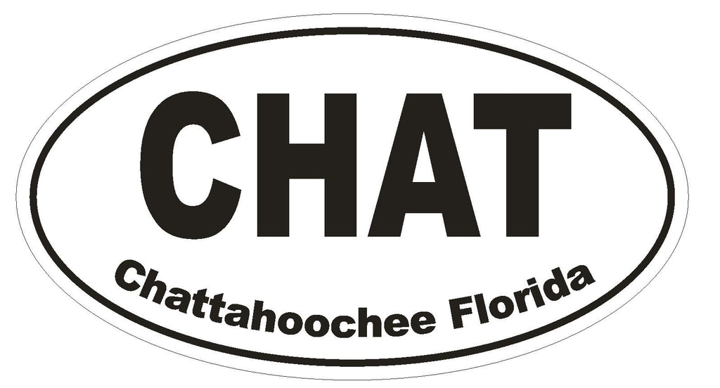 Chattahoochee Florida Oval Bumper Sticker or Helmet Sticker D1635 Euro Oval - Winter Park Products