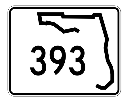 Florida State Road 393 Sticker Decal R1555 Highway Sign - Winter Park Products