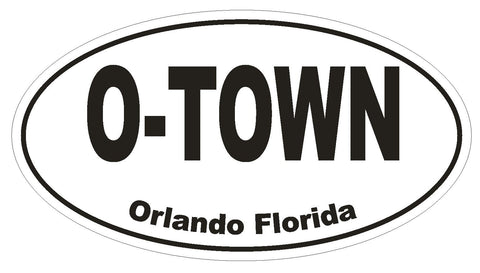 Orlando Florida Oval Bumper Sticker or Helmet Sticker D1300 Euro Oval O-Town - Winter Park Products