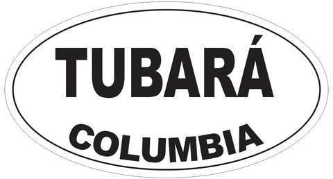 Tubara Columbia Oval Bumper Sticker or Helmet Sticker D4272