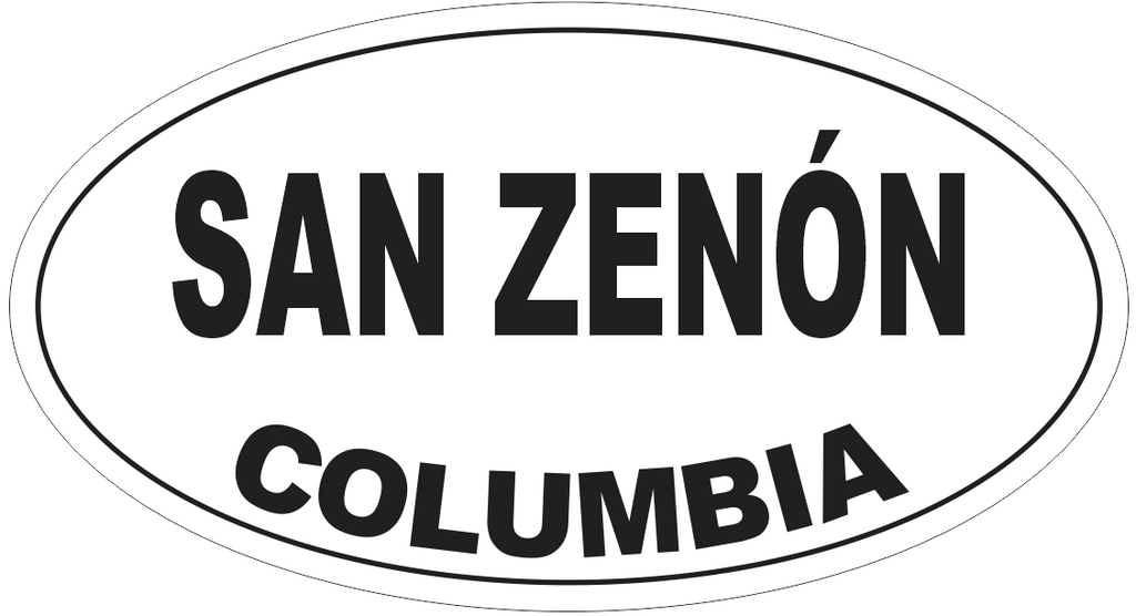 San Zenon Columbia Oval Bumper Sticker or Helmet Sticker D4570