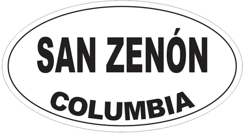 San Zenon Columbia Oval Bumper Sticker or Helmet Sticker D4570