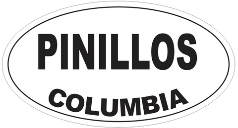 Pinillos Columbia Oval Bumper Sticker or Helmet Sticker D4287