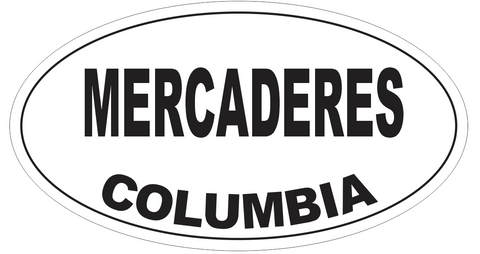 Mercaderes Columbia Oval Bumper Sticker or Helmet Sticker D4810