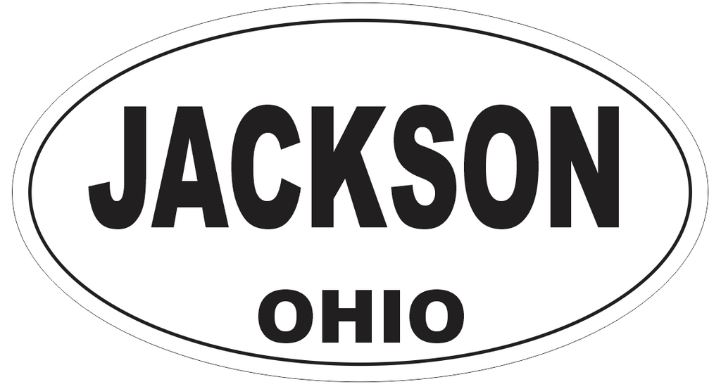 Jackson Ohio Oval Bumper Sticker or Helmet Sticker D6120