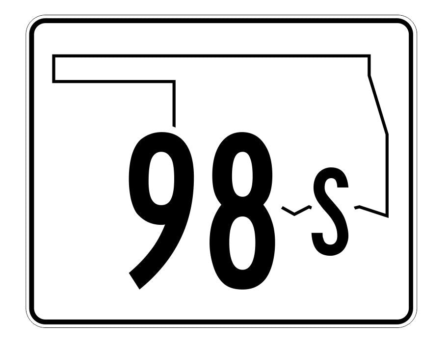 Oklahoma State Highway 98S Sticker Decal R5676 Highway Route Sign
