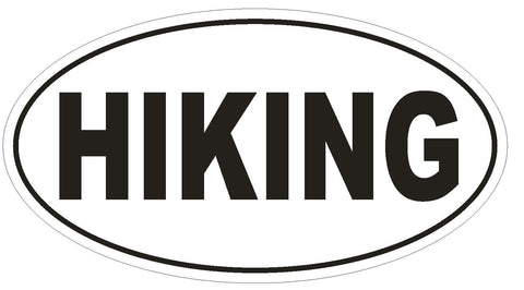 HIKING Oval Bumper Sticker or Helmet Sticker D1938 Euro Oval - Winter Park Products