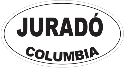 Jurado Columbia Oval Bumper Sticker or Helmet Sticker D4441