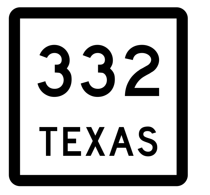 Texas State Highway 332 Sticker Decal R2627 Highway Sign