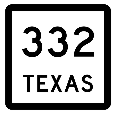 Texas State Highway 332 Sticker Decal R2627 Highway Sign