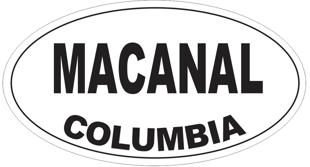 Macanal Columbia Oval Bumper Sticker or Helmet Sticker D4327