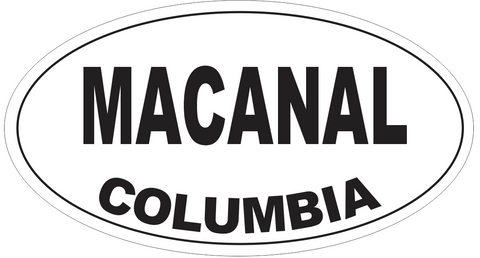Macanal Columbia Oval Bumper Sticker or Helmet Sticker D4327