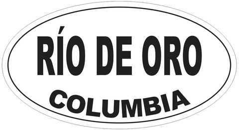 Rio de Oro Columbia Oval Bumper Sticker or Helmet Sticker D5568