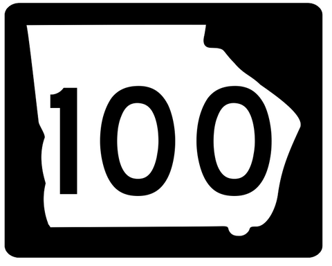 Georgia State Route 100 Sticker R3643 Highway Sign