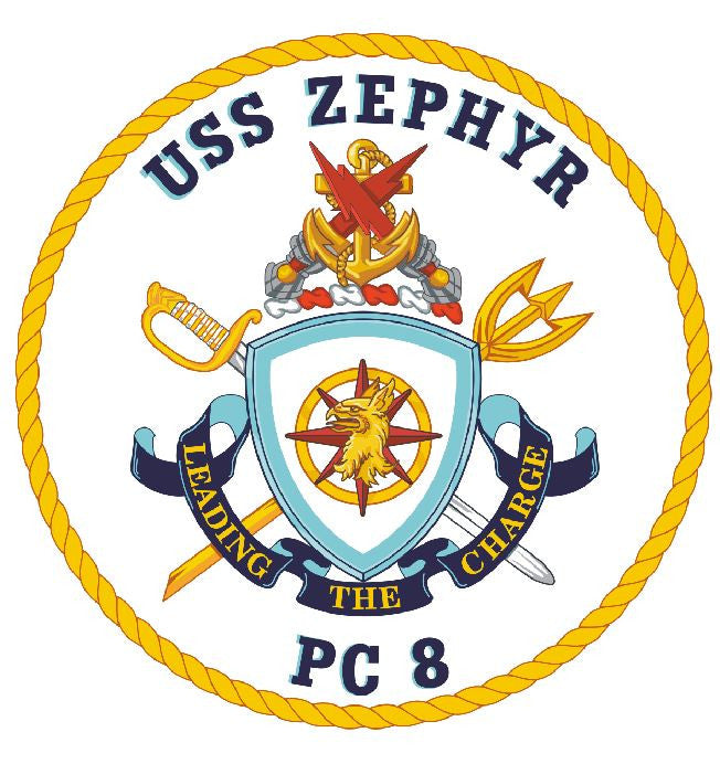 USS Zephyr Sticker Military Armed Forces Navy Decal M237 - Winter Park Products
