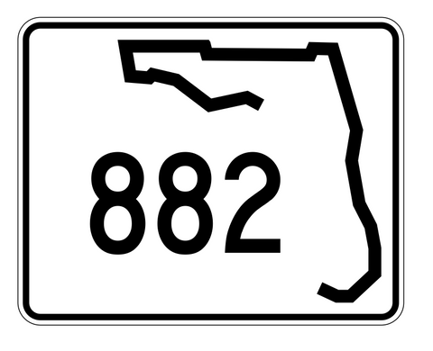 Florida State Road 882 Sticker Decal R1740 Highway Sign - Winter Park Products